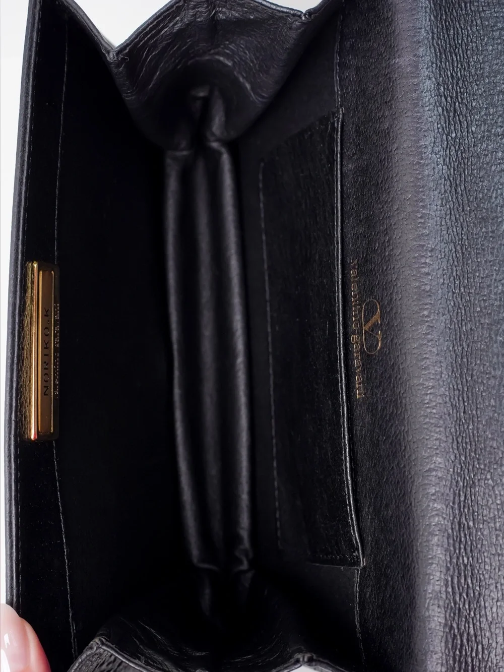 Vintage Valentino Garavani Black Leather Crossbody Bag 90s Quiet Luxury